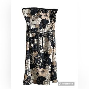 Strapless Floral Dress